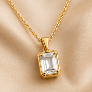 Rosabelle Radiant Emerald-Cut Pendant Necklace