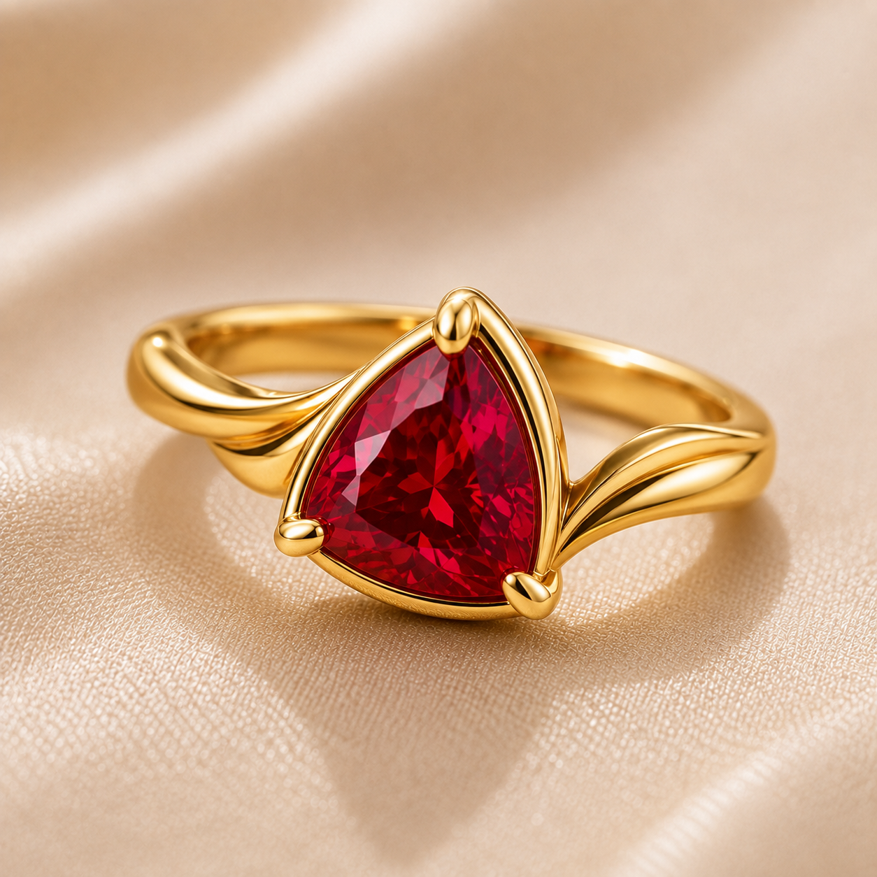 Rosabelle Crimson Trinity Ruby Ring